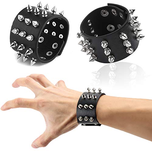 Beelittle 80s para Hombre Largo Rizado Negro Hard Rocker Peluca Traje Conjunto Heavy Metal Halloween temáticos Partido Peluca Accesorios
