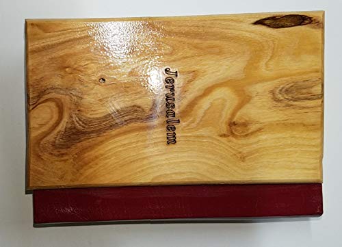 Bethlehem Gifts TM - Biblia de madera de olivo, diseño de letra roja rey James