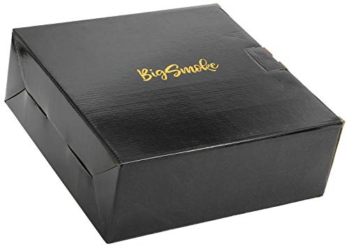 BigSmoke Humidor de Puros - Caja de Madera con Exterior de Cedro, Humidificador e Higrómetro Magnético de Latón - Caja Hermética con Tapa de Vidrio, Divisor y Bisagras - 30 Puros - Negro