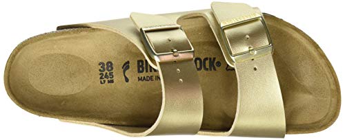 Birkenstock Sandales Arizona Birko-Flor Gold, Sandalia para Mujer, 39 EU Étroit