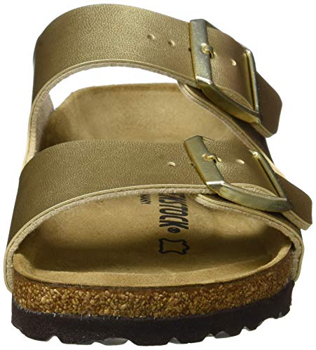 Birkenstock Sandales Arizona Birko-Flor Gold, Sandalia para Mujer, 39 EU Étroit