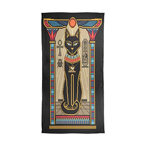 Bufanda de gato egipcio Bastet para mujer, con sensación sedosa, bufandas largas, ligero