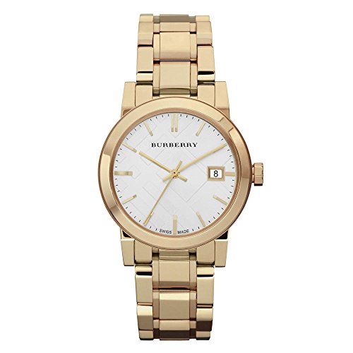 Burberry Reloj, Swiss de las mujeres tono dorado pulsera de acero inoxidable 34 mm BU9103