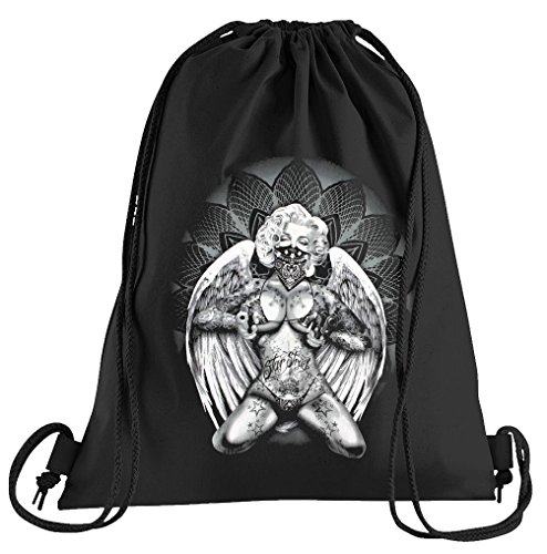 Camiseta de People Marilyn Angel Bolsa de deporte – serigrafiado Bolsa – Una bonita Funda Bolsa De Deporte con bordados, color Negro , tamaño talla única