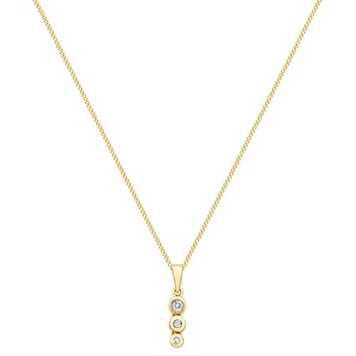 Carissima Gold Cadena con colgante de mujer con oro de 9 quilates, diamante, 46 cm