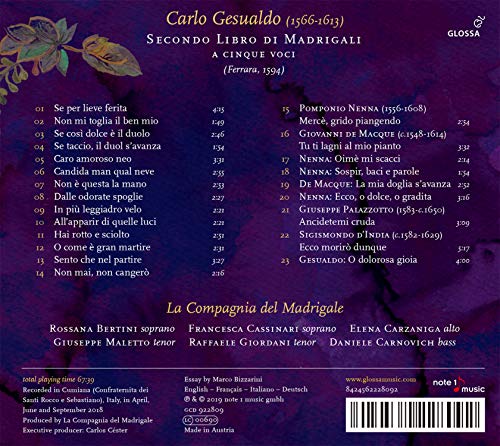 Carlo Gesualdo - Secondo Libro di Madrigali (1594)
