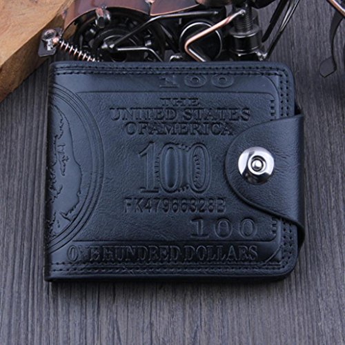 Cartera de pequeña Piel Monedero de Elegante y Moda Negro para Hombre por ESAILQ Q