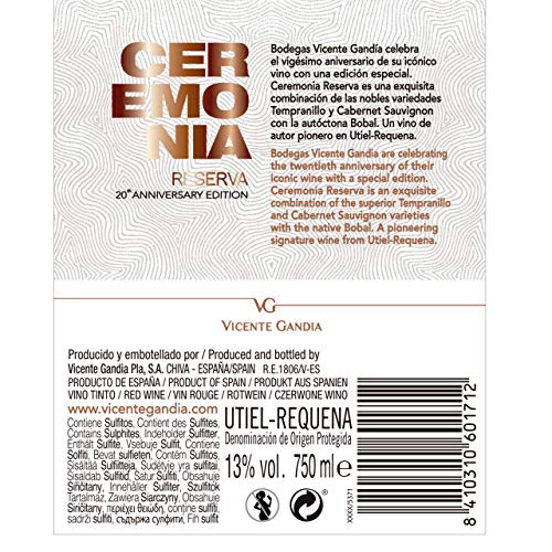 Ceremonia Reserva de Autor Ed. 20 Aniversario caja 6 botellas 75 cl.
