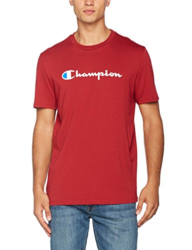 Champion Camiseta Classic Logo, Rojo, M para Hombre