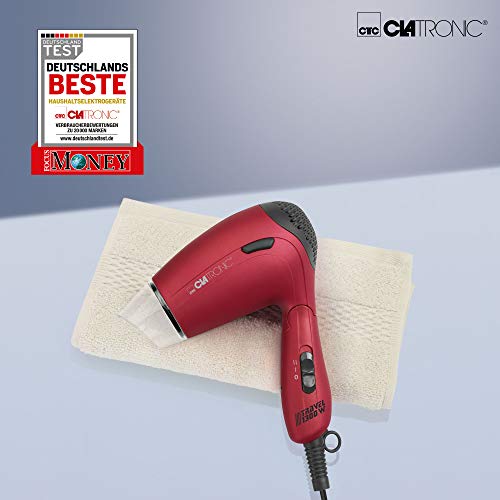 Clatronic HTD 3429 - Secador de pelo, color rojo metálico