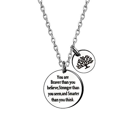 Collar inicial A-Z con 26 letras y nombre de letra incentivar la inspiración, collar de plata de dos caras para mujeres, hombres, niños, regalo de cumpleaños (C)