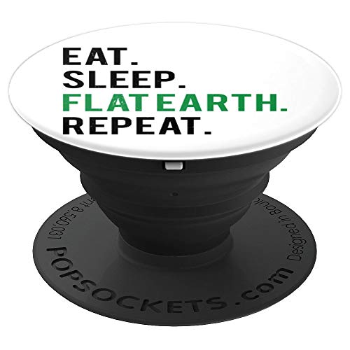 Comer Dormir Tierra Plana Conspiración de la ciencia retro PopSockets Agarre y Soporte para Teléfonos y Tabletas
