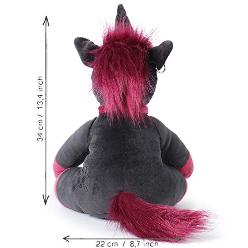 Corimori- Ruby el Unicornio Punk (6+ Modelos) Animal de Peluche Juguete Bebés Niños, 34cm, Color negro, rosa (1849-002)