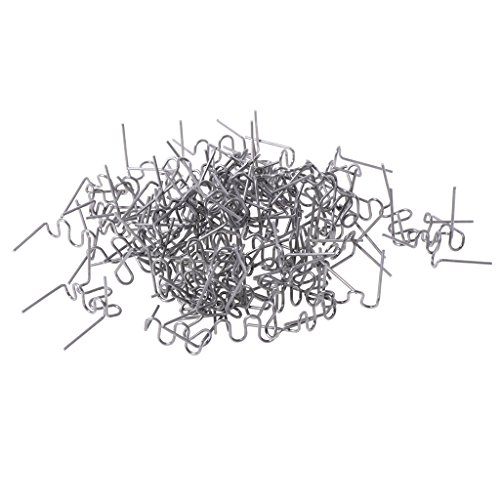 Cuigu 100 pcs/Set Coche Parachoques de plástico de Doble torsión Type precortado Ola DE 0,8 mm Grapas con Caliente Plana para Bolsas de plástico Reparación de la Grapadora