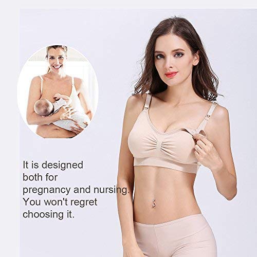 Desirelove Sujetador de Lactancia Maternidad 3 Pack Sujetadores sin Costuras con Almohadillas de prevención de derrames Removibles,Assort, M