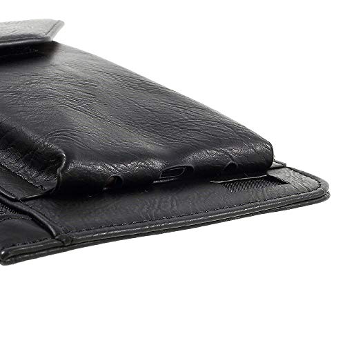 DFV mobile - Cover Vertical Belt Case with Phone Holder Pouch & Inner Pocket with Zipper for HTC 10 M10H / One M10 (HTC Perfume) - Black