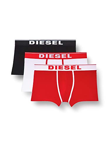 Diesel UMBX-DAMIENTHREEPACK, Calzoncillo para Hombre, Multicolor (Bright White/Chinese Red/Black E4119/0jkkc), M, Pack de 3