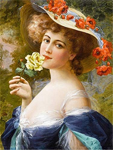 DIY Pittura Diamante Kit,Painting by Numbers Diamond Painting Kit Completo Nobile Donna 5d Fai da Te Ricamo Punto Croce Decorazione d'Arte V4419M 40x55cm