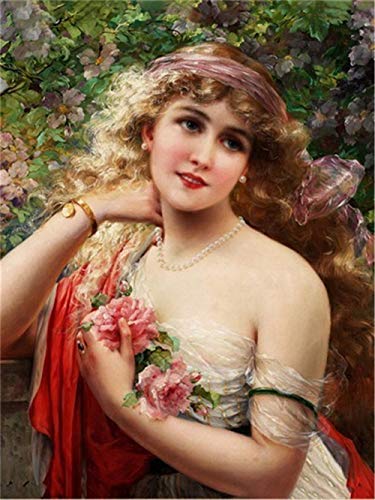 DIY Pittura Diamante Kit,Painting by Numbers Diamond Painting Kit Completo Nobile Donna 5d Fai da Te Ricamo Punto Croce Decorazione d'Arte V4423M 30x45cm