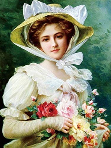 DIY Pittura Diamante Kit,Painting by Numbers Diamond Painting Kit Completo Nobile Donna 5d Fai da Te Ricamo Punto Croce Decorazione d'Arte V4430M 50x65cm