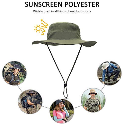 DORRISO Sombrero para el Sol Unisexo UPF 50+ Anti-UV Vacaciones Viaje Playa Gorro de Pesca, Talla única Sombrero