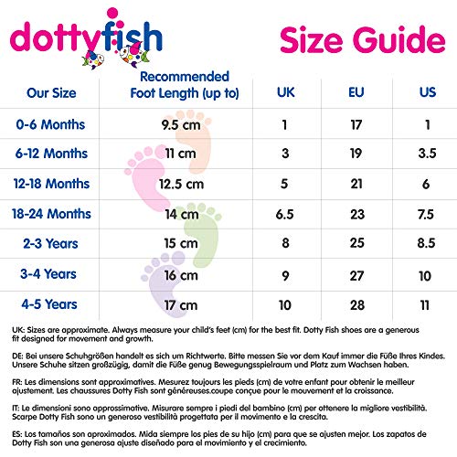 Dotty Fish Zapatos de Cuero Suave para bebés. Antideslizante. Flor Amarilla y Blanca. 2-3 Años (25 EU)