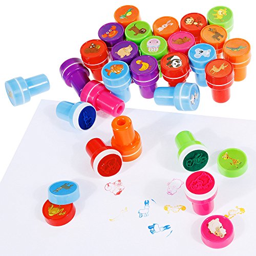 Faburo 26 Piezas Juego de Sellos de Animales para Jugar Sobre Papel Juguetes Artesanales