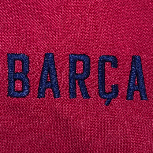 FC Barcelona - Polo oficial para hombre - Con el escudo del club - Azul marino - Rojo - Small