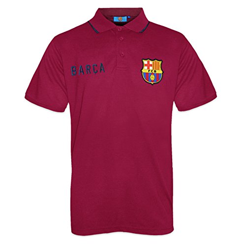 FC Barcelona - Polo oficial para hombre - Con el escudo del club - Azul marino - Rojo - Small