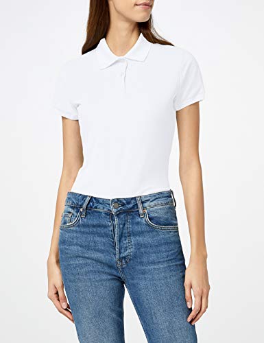Fruit of the Loom 65/35 Lady fit, Polo Mujer, Blanco (White), XS (Talla fabricante: XS)