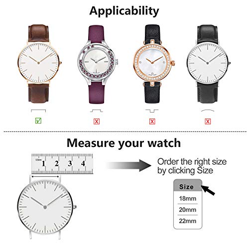 Fullmosa 【2020 Nuevo】 Correa de Reloj, Correa de Repuesto de Malla de Acero Inoxidable para Reloj (Samsung Gear s3s2 / ASUS Zenwatch/Huawei Watch etc.) Negro, 18mm
