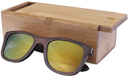 Gafas de seguridad UV400 de alta calidad gafas de sol de bambú de moda mujeres hombres gafas-D