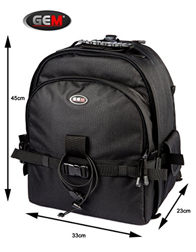 GEM DSLR Cámara Mochila con bolsillos organizador soporte para trípode y protector de lluvia para Canon Nikon Sony Pentax Olympus SLR Cámaras – Garantía de por vida
