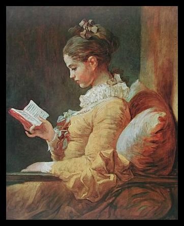 Germanposters Jean-Honore Fragonard Junges Mädchen al leer - Póster artístico (marco de aluminio, 77 x 62 cm), color negro