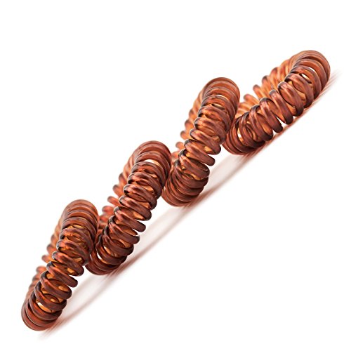 Goma de pelo (espiral de plástico), cable de teléfono, elásticos, adornos para el pelo Set de 4 de color marrón del marca MyBeautyworld24