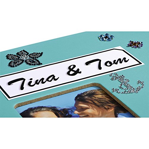 Hama Fine Art - Álbum de fotos, 50 páginas negras (25 hojas) para pegar fotos, álbum con espiral, 36 x 32 cm, con compartimento para insertar foto, turquesa
