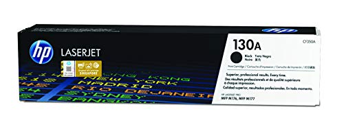 HP 130A CF350A Negro, Cartucho Tóner Original, de 1.300 páginas, para impresoras HP LaserJet Pro MFP M176n y MFP M177fw