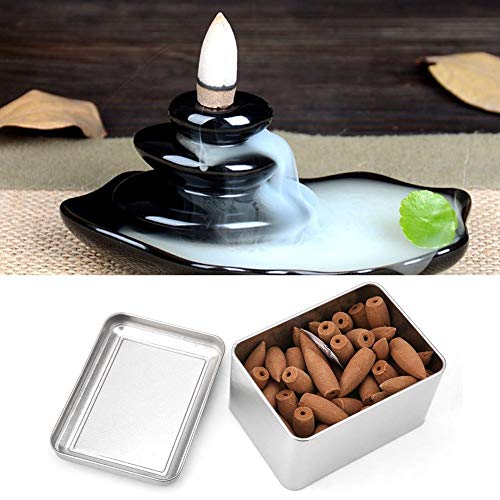 Hztyyier 50 Piezas Caja Conos de Incienso de reflujo Aroma Natural Sándalo Incienso de reflujo Ideal para la aromaterapia de meditación en el hogar(#4)