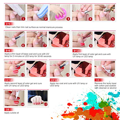 Inagla Esmaltes de Uñas en Gel UV LED, 6pcs Esmaltes Semipermanentes, Pintauñas de 8ml 010