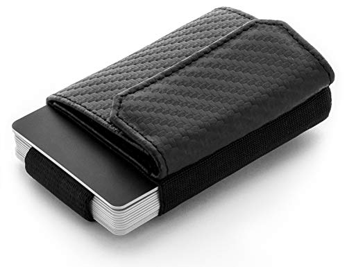 JAIMIE JACOBS Cartera Hombre Nano Boy Pocket Cartera Minimalista Slim Wallet Cartera Clip Cartera Pequeña Tarjetera Fina Pinza para Billetes Billetero para Hombres (Carbon)