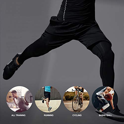JEPOZRA Mallas Running Hombre Leggings Deporte Largo Pantalones de Compresión Mallas de Fitness Yoga