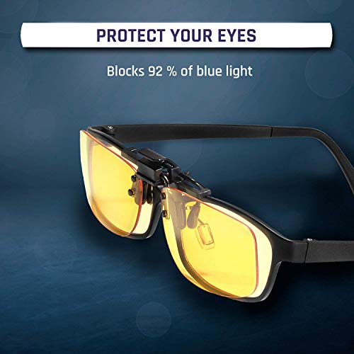KLIM OTG - Gafas de Clip para Bloquear la luz Azul - Nuevas - Alta protección Frente a la Pantalla - Gafas Gaming para PC, móvil, TV - Anti Fatiga, Anti luz Azul - Filtran la luz Azul