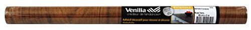 Lámina adhesiva nuez, lámina decorativa, lámina para muebles, lámina autoadhesiva, aspecto madera natural, 45 cm x 3 m, grosor: 0,095 mm, Venilia 53150