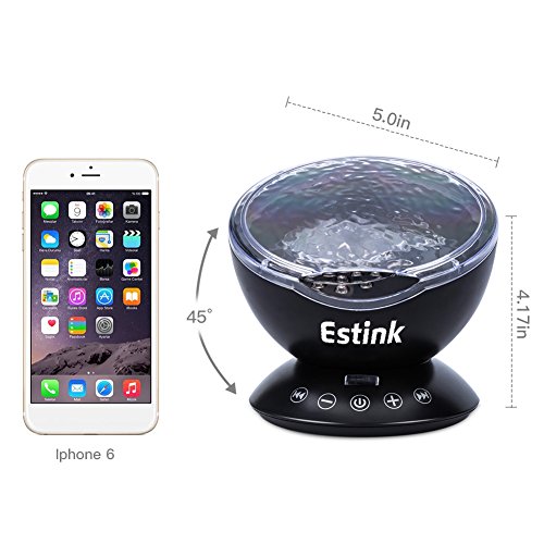 Lámpara Proyector Océano Ola LED Luz Noche Giratoria Reproductor de Música Mando a Distancia para Dormitorio de Niños, Fiestas, Regalos y Decoración del Hogar