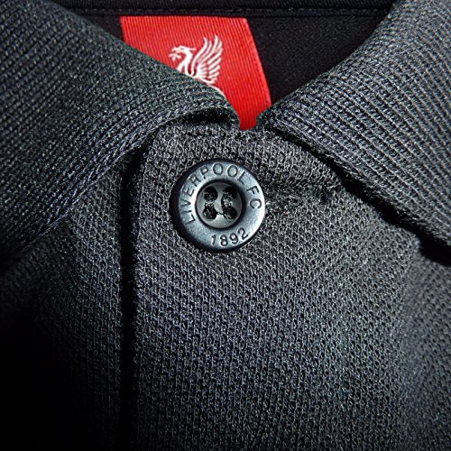 Liverpool FC - Polo oficial para hombre - Con el escudo del club - Negro - Large