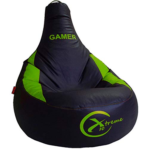 loconfort Nuevo Puff Gamer X10 Extreme - Puff XL - Polipiel - Especial Juegos Playstation, Xbox, Wii. (XL, Pistacho)
