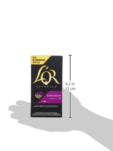 L'Or Espresso Café Sontuoso Intensidad 8 - 40 cápsulas de aluminio compatibles con máquinas Nespresso (R)* (4 Paquetes de 10 cápsulas)