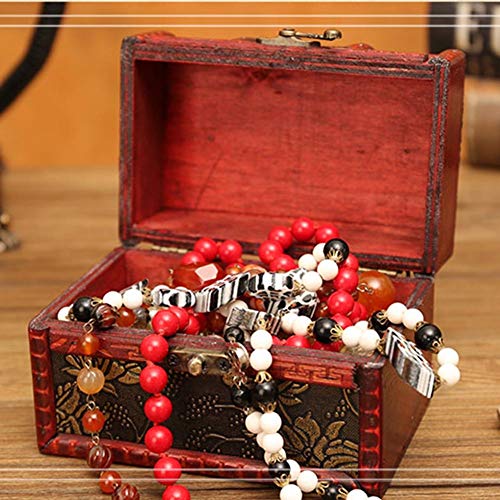 Maleta Vintage, Protector de Esquina de Metal con diseño de Hebilla Accesorios de fotografía de Tienda de cosméticos de joyería Madera, 8 Estilos 2 tamaños GGYMEI (Color : Brown-b, Size : 14x9x9cm)
