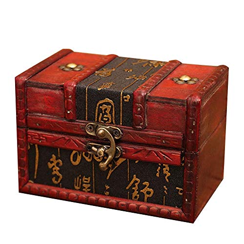 Maleta Vintage, Protector de Esquina de Metal con diseño de Hebilla Accesorios de fotografía de Tienda de cosméticos de joyería Madera, 8 Estilos 2 tamaños GGYMEI (Color : Brown-b, Size : 14x9x9cm)