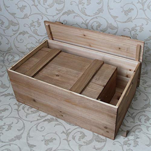 Maleta Vintage, Tratamiento Antioxidante Mango Hueco De Gran Capacidad Decoración De Ventanas Combinación De Escenas Accesorios Almacenamiento De Madera, 6 Colores, 2 Tamaños GGYMEI
